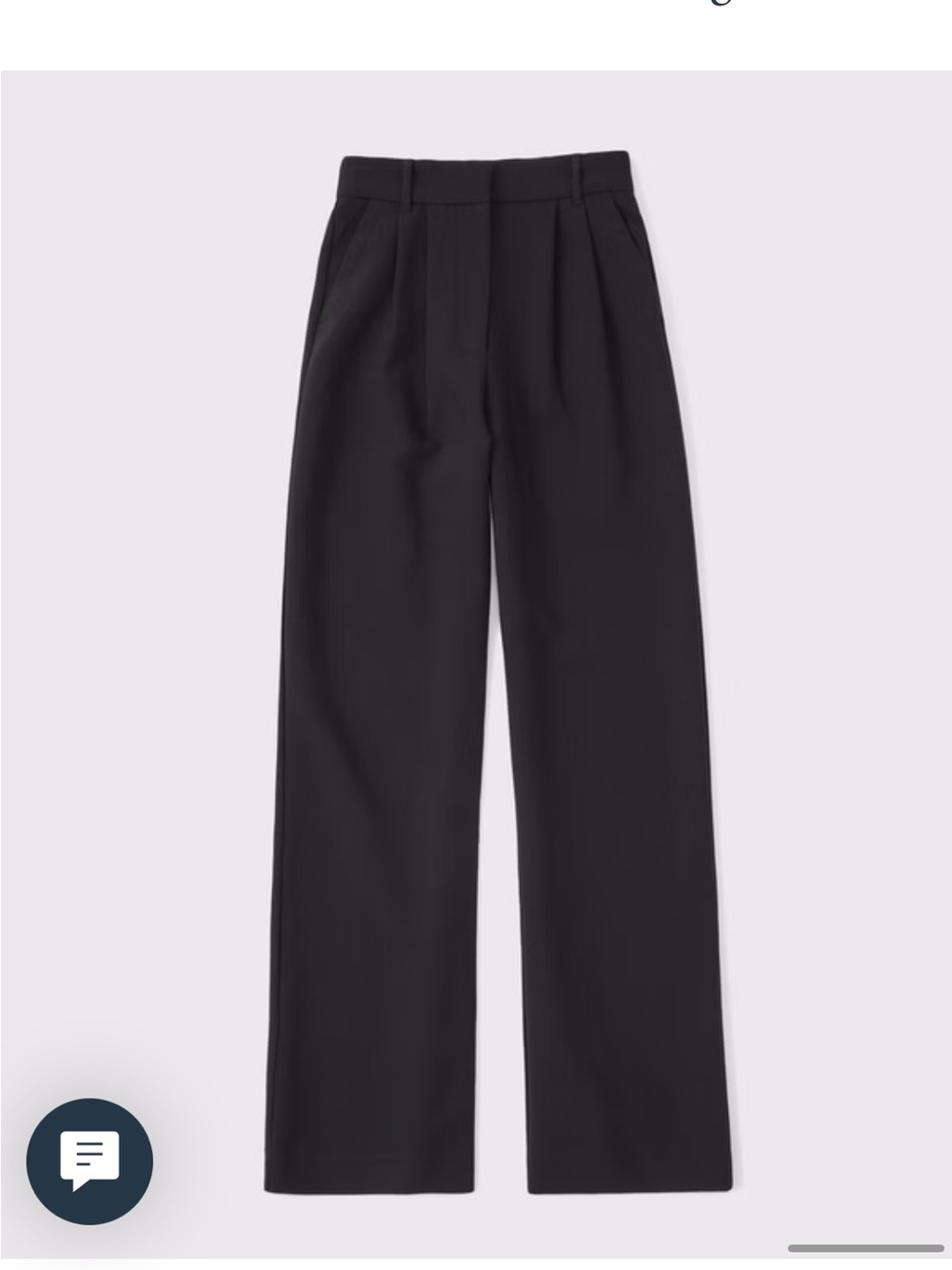 Abercrombie Sloan Tailored Wide-Leg Black Trousers 26S